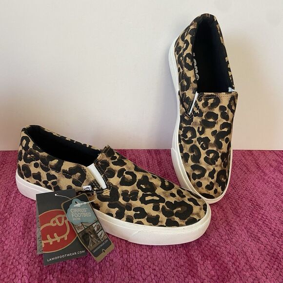 Lamo Lucy Slip On Sneakers Cheetah Print Brown Black Size 8 - Picture 1 of 11